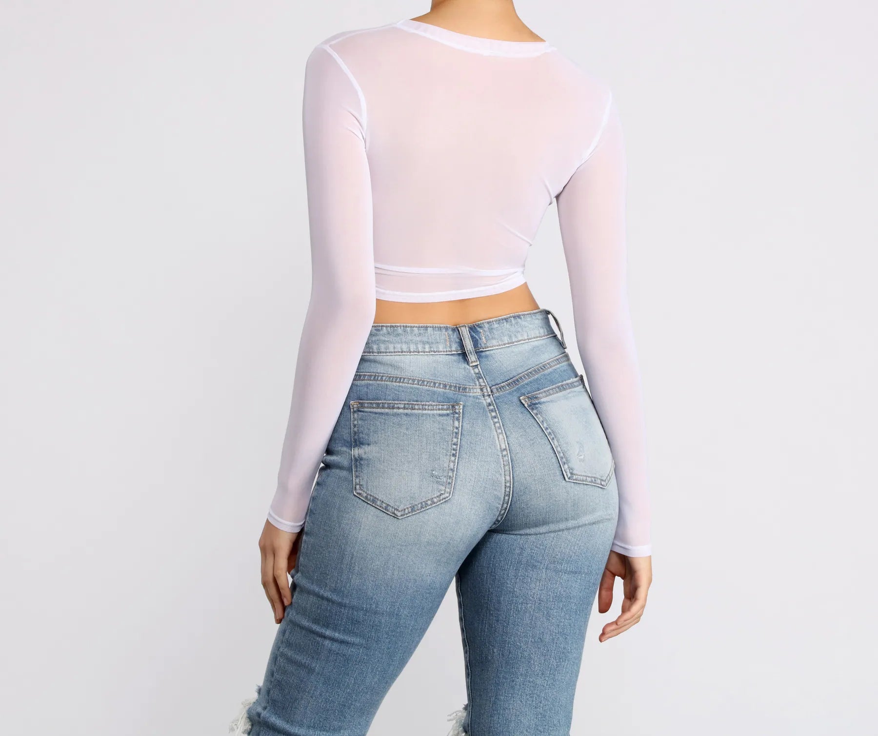 All Eyes on You Mesh Crop Top