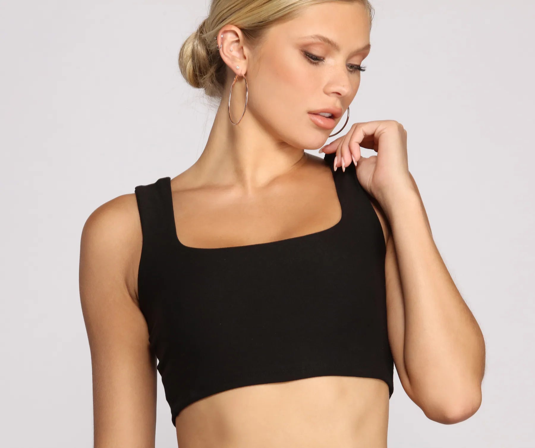 Classic Chic Wide Strap Crop Top