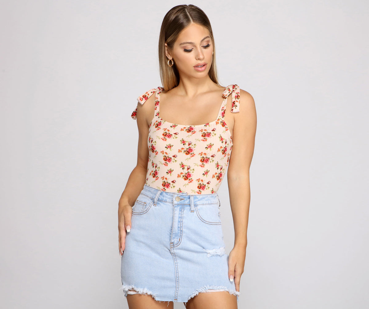Spring Vibes Floral Knit Bodysuit