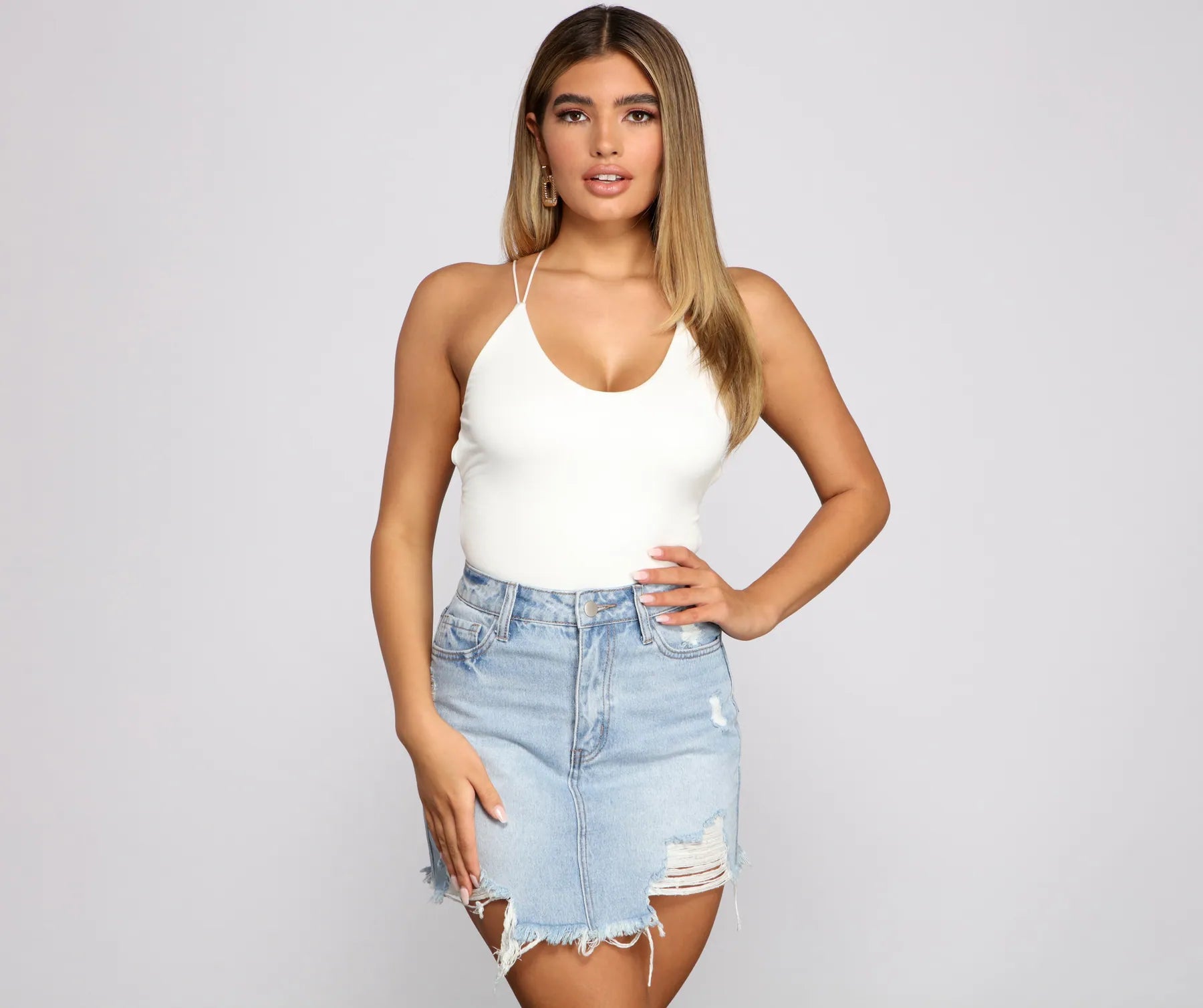 Sassy Style Strappy Knit Bodysuit