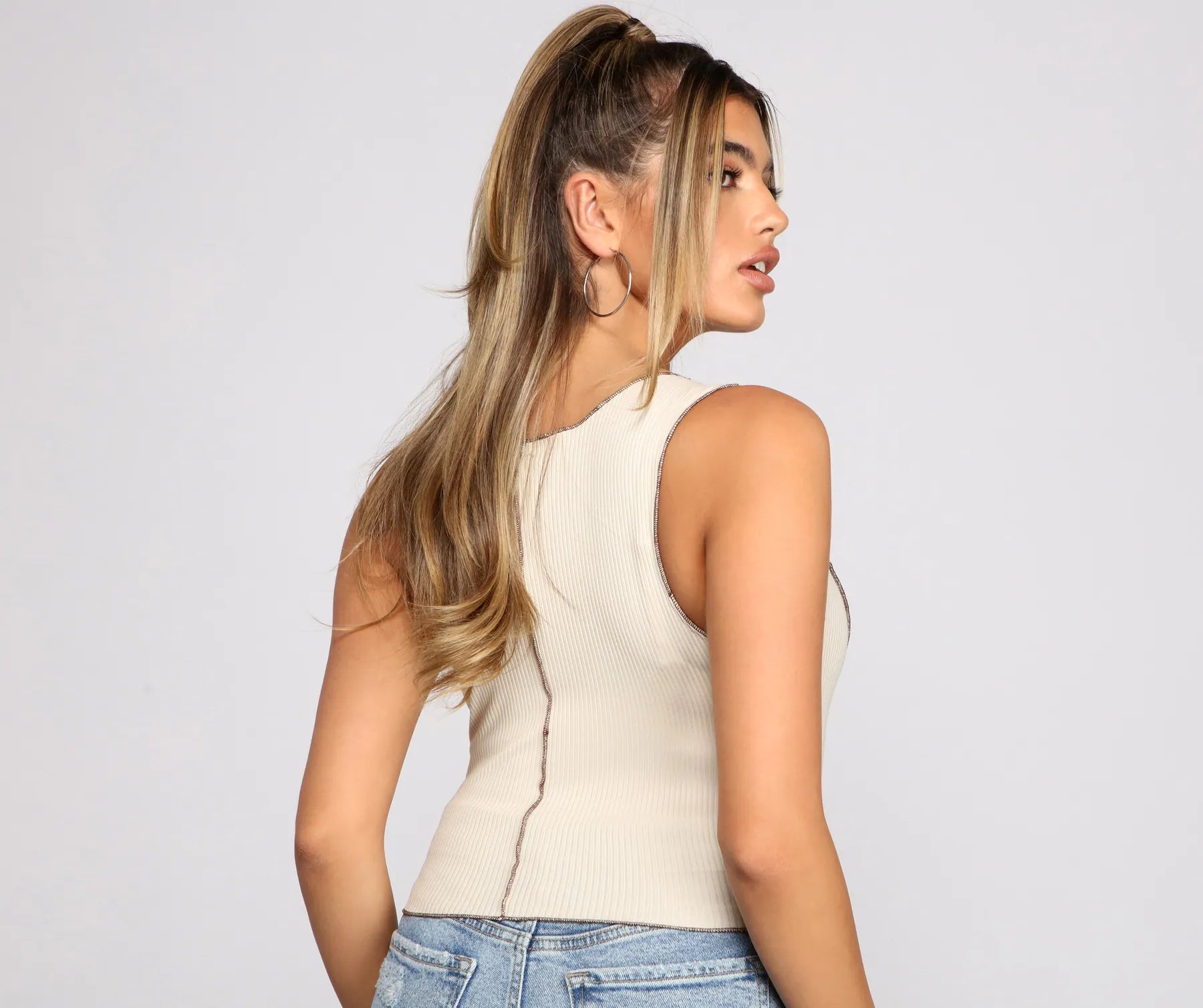 Set The Seams Cropped Tank Top