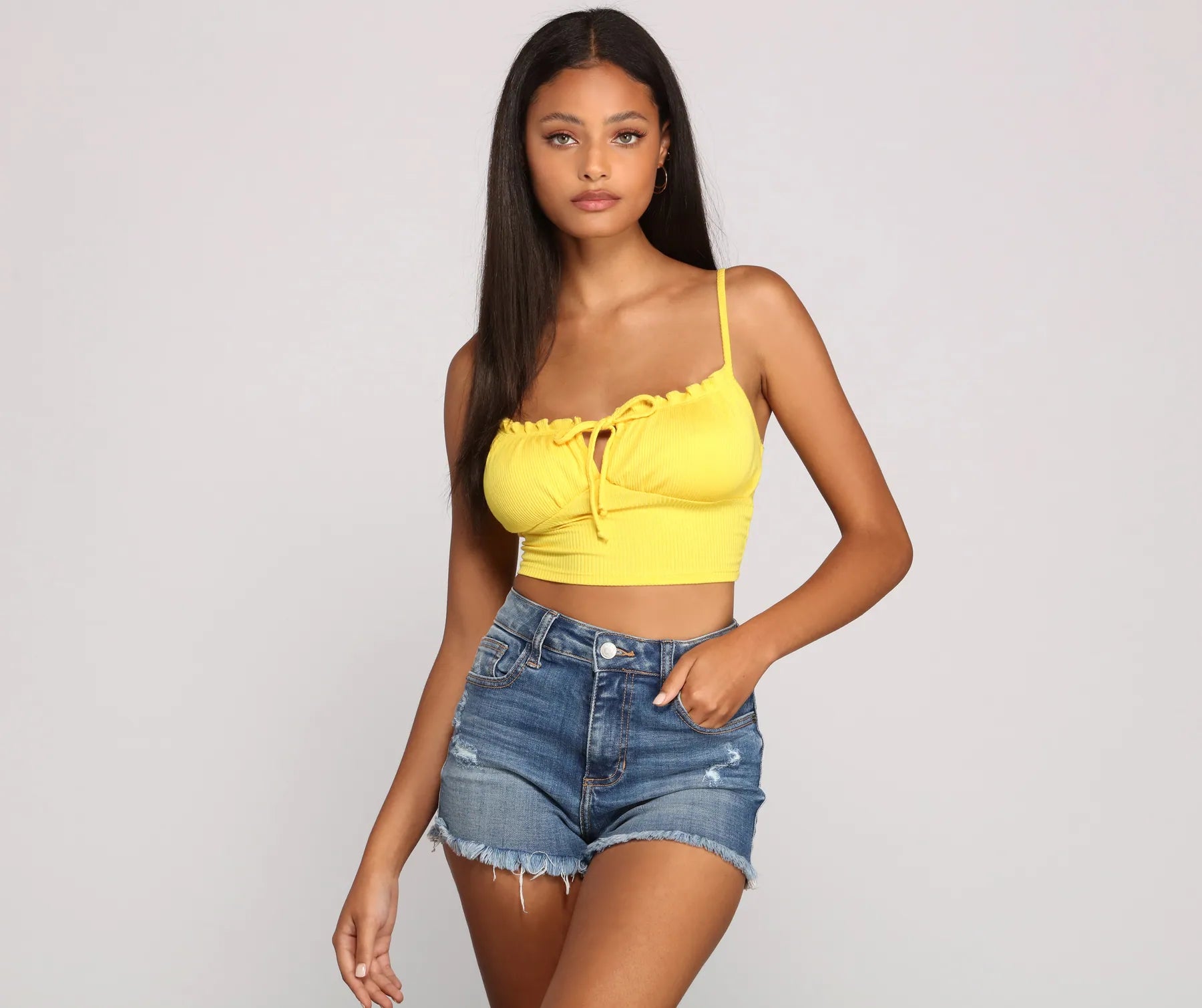 Ruched And Ready Drawstring Crop Top