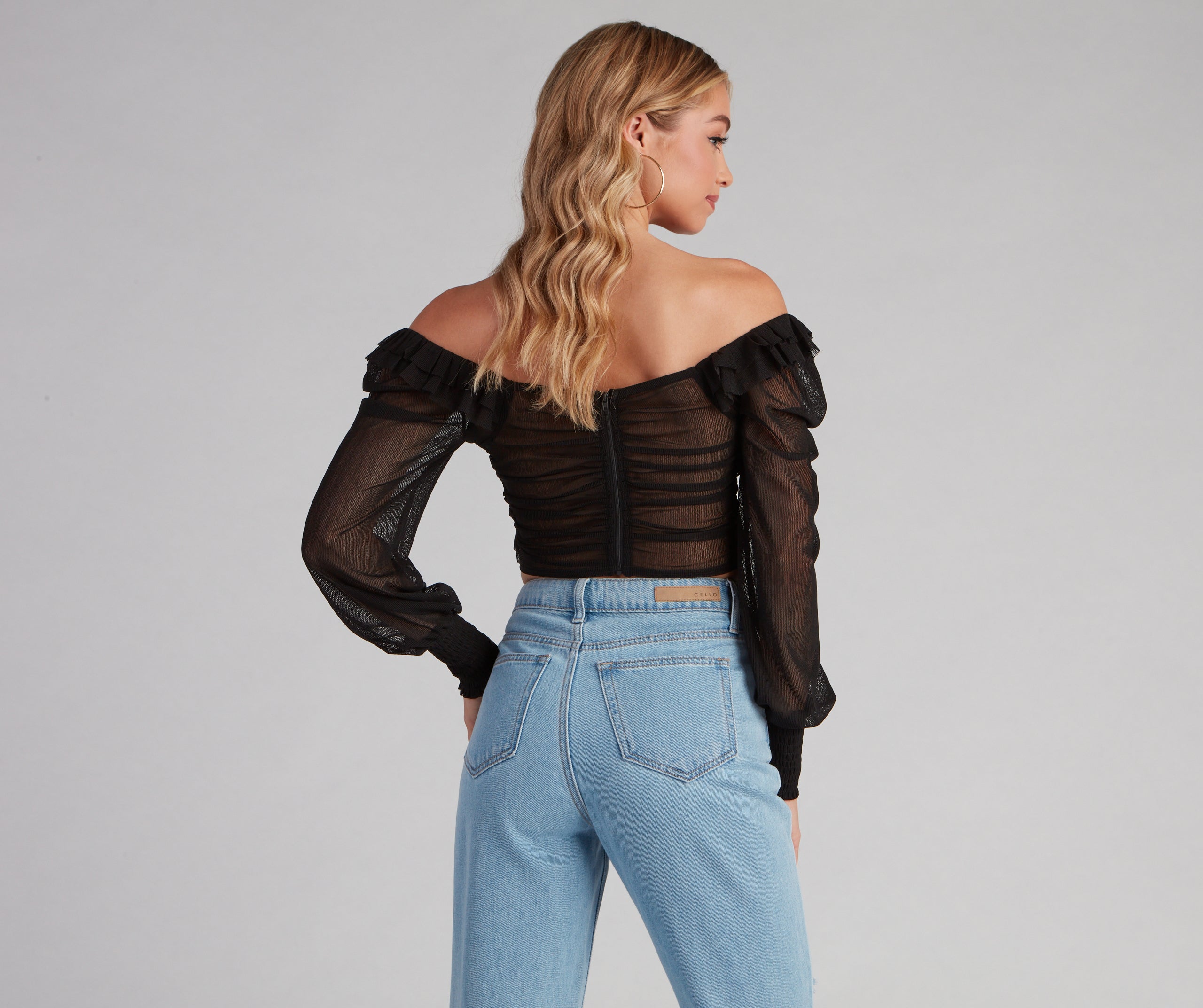 Flirty Flair Ruffle Detail Crop Top