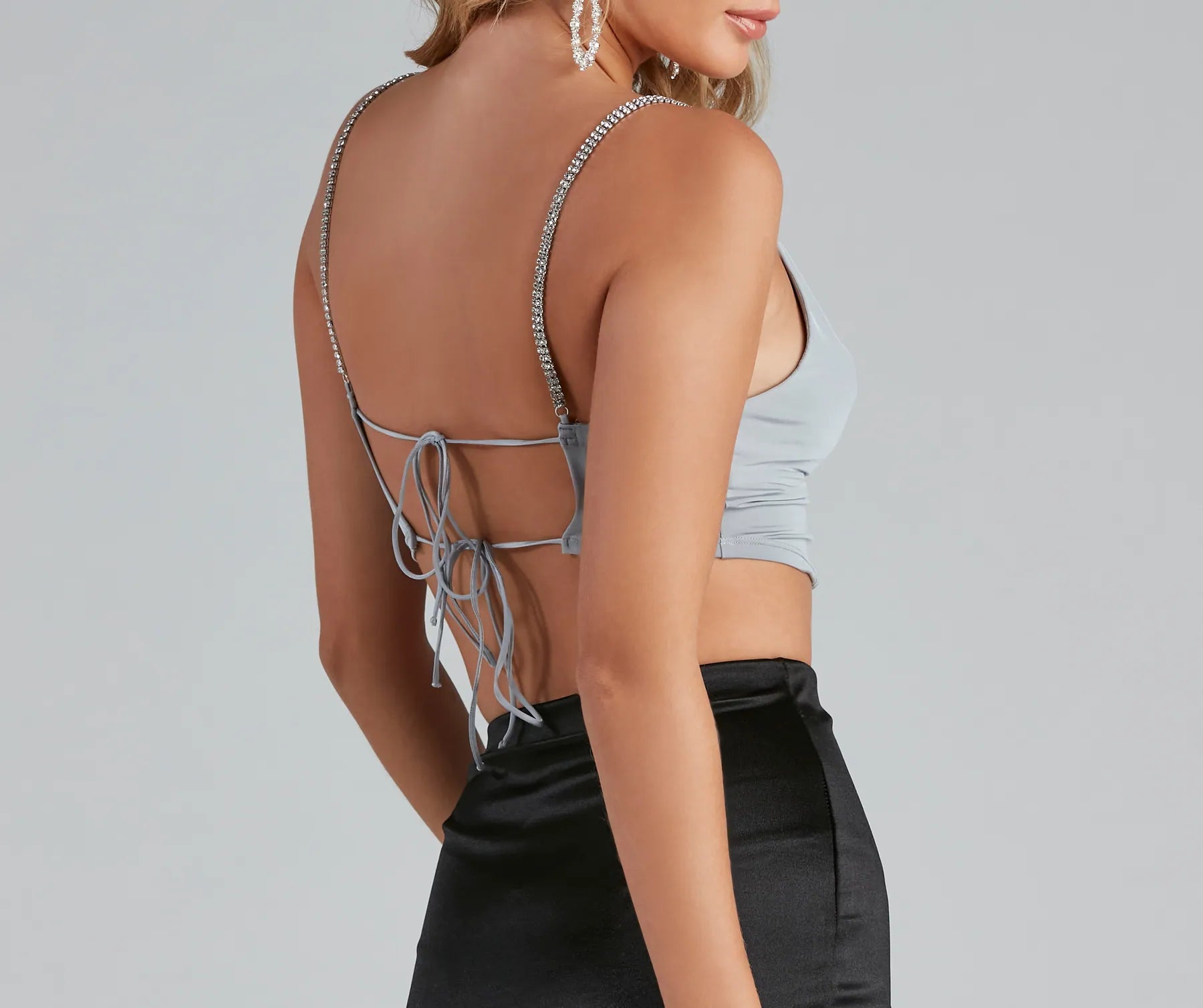 All That Glam Rhinestone Crop Top