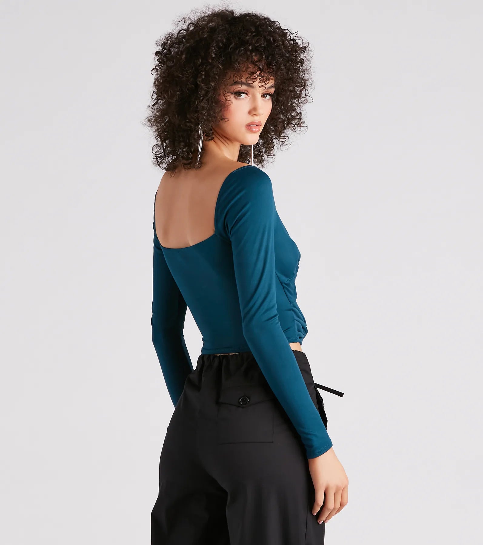 Wild Card Knit Cutout Crop Top