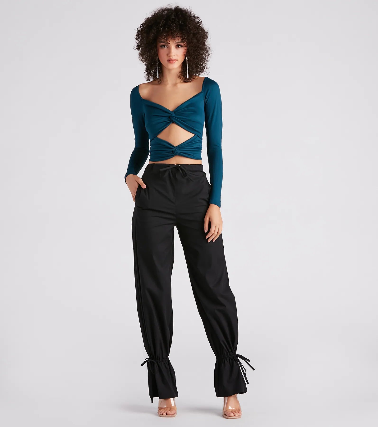Wild Card Knit Cutout Crop Top