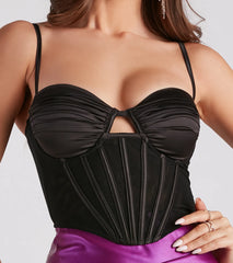 Total Babe Satin Mesh Corset Top