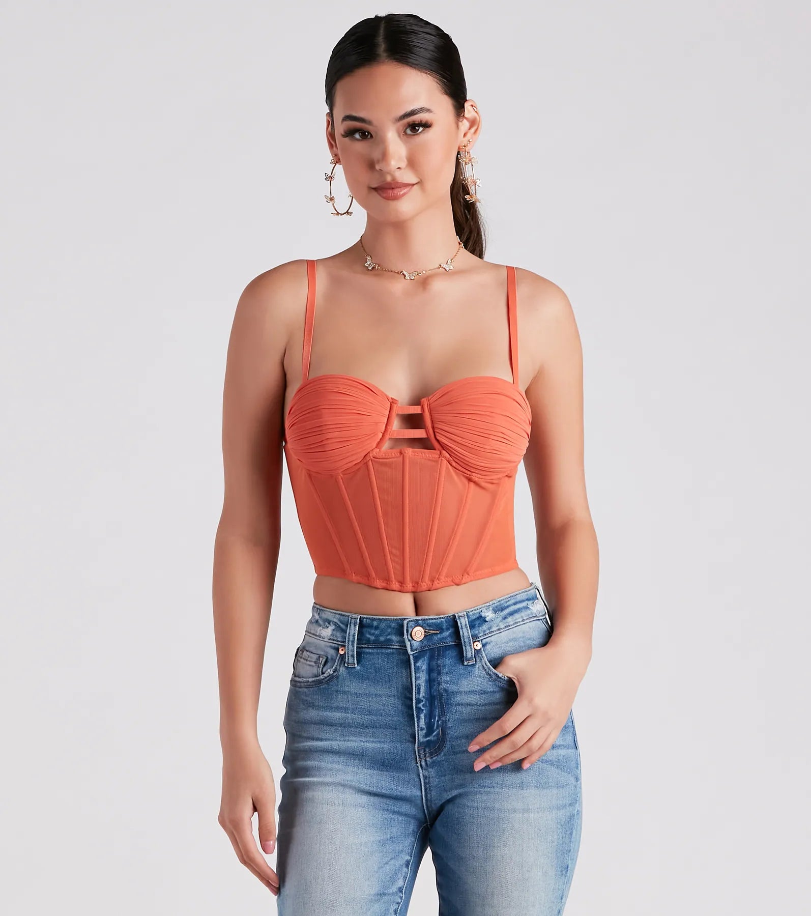 Sweet Affection Ruched Crop Bustier