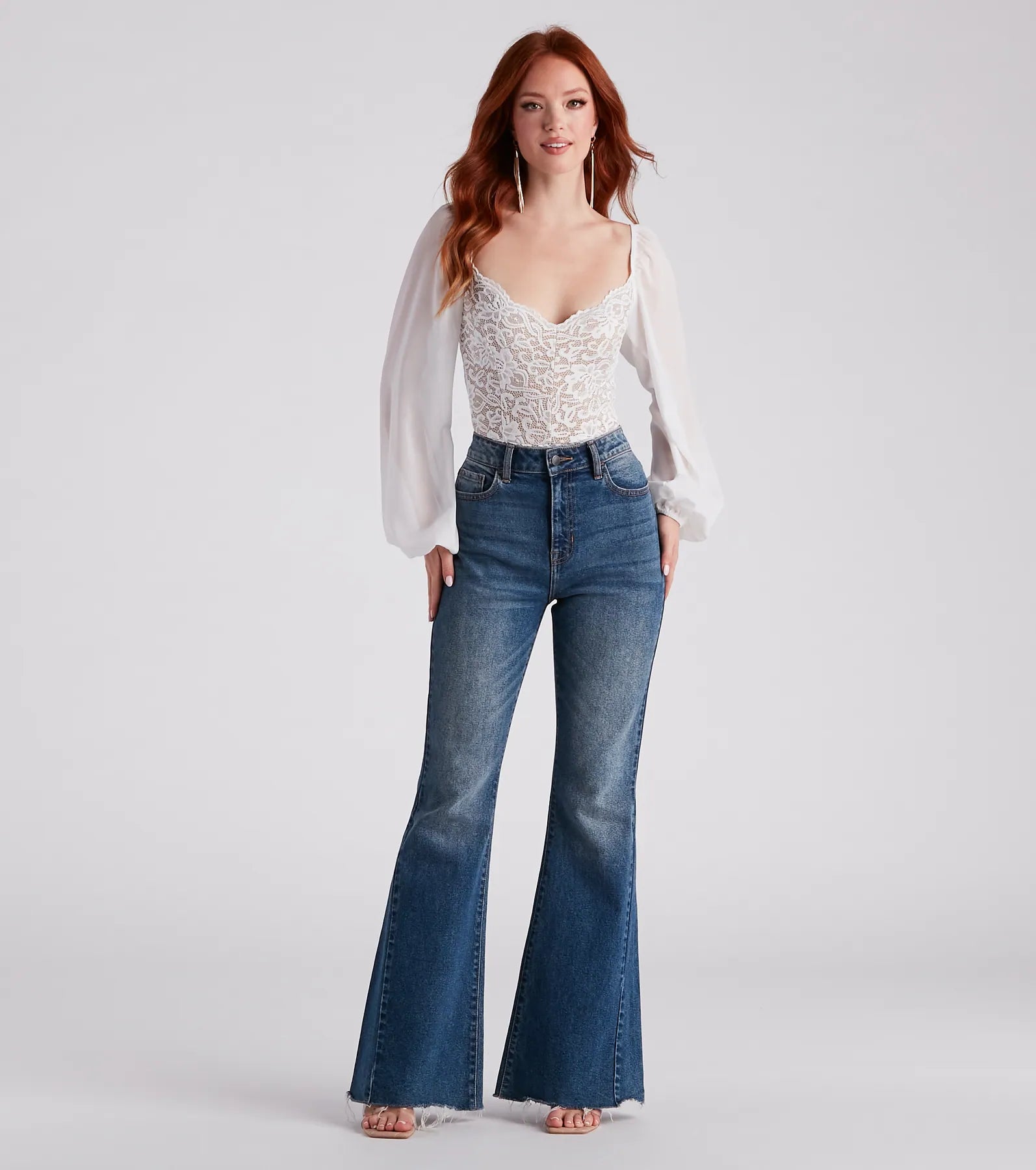 Sweet And Sultry Lace Chiffon Bodysuit