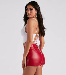 Pearl Of Style Tie Back Crop Top