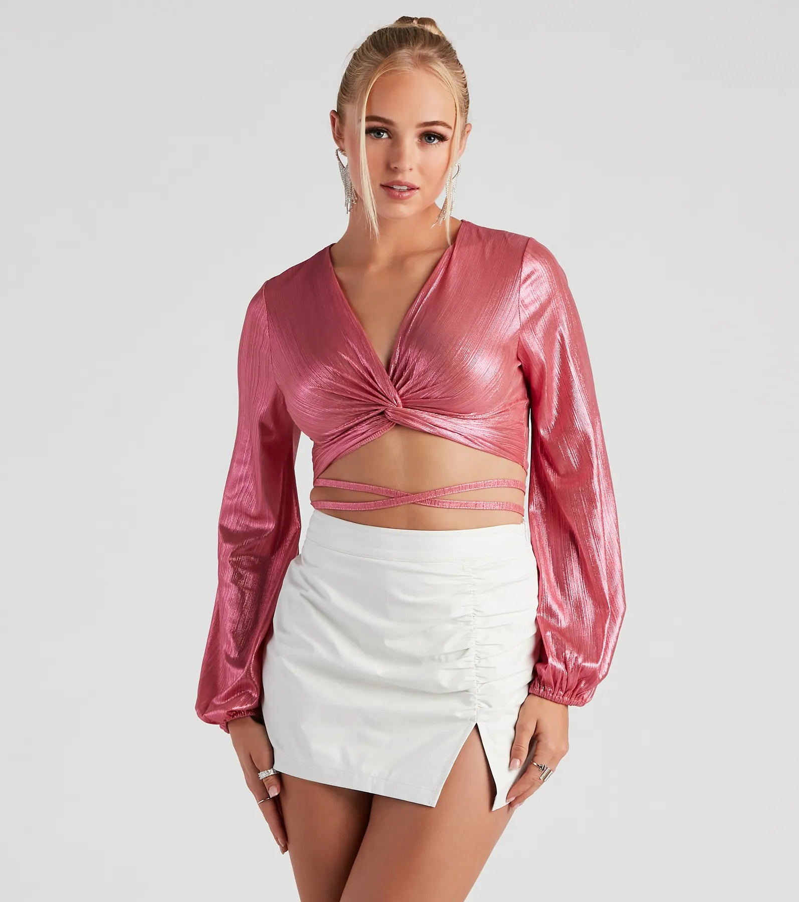 Totally Striking Twist Crop Top