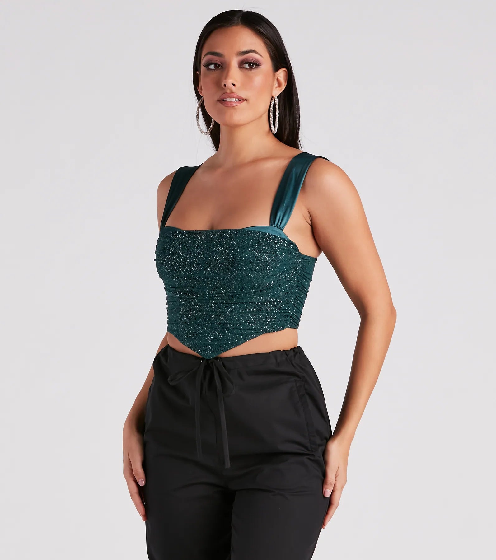 Awestruck Satin Glitter Bustier