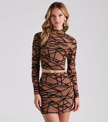 Match Made Mesh Abstract Crop Top