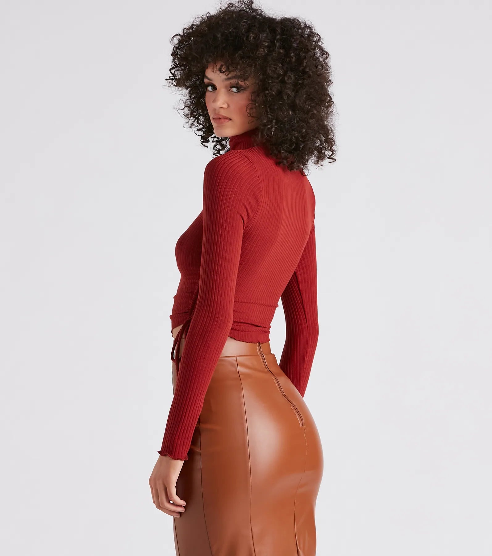 Sweet Day Turtleneck Knit Crop Top