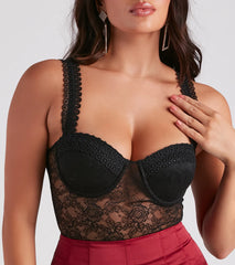Lace Be Sheer Bustier Bodysuit