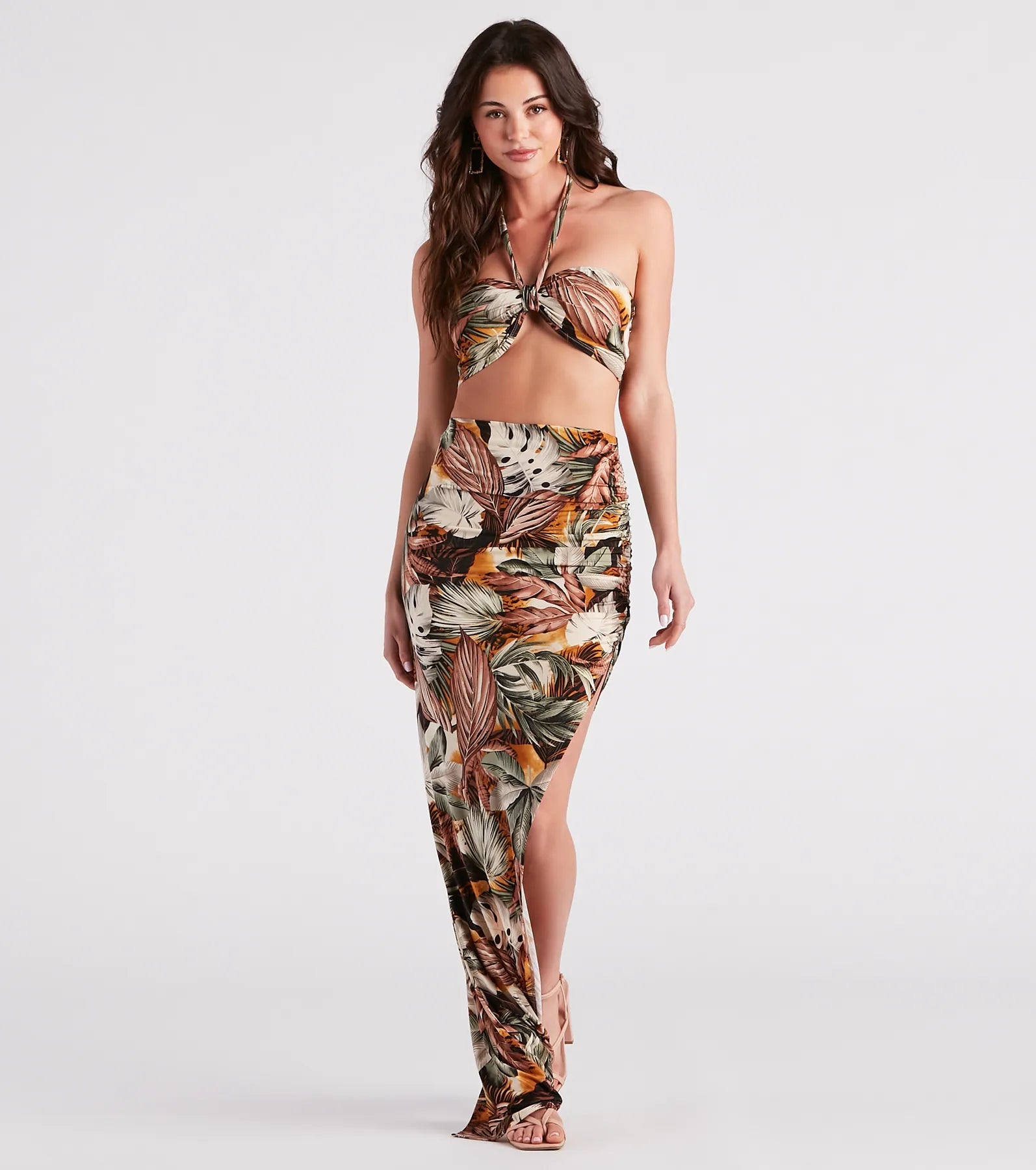 Vacay Muse Tropical Print Halter Top