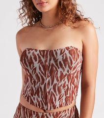 Quick Instinct Zebra Print Mesh Bustier