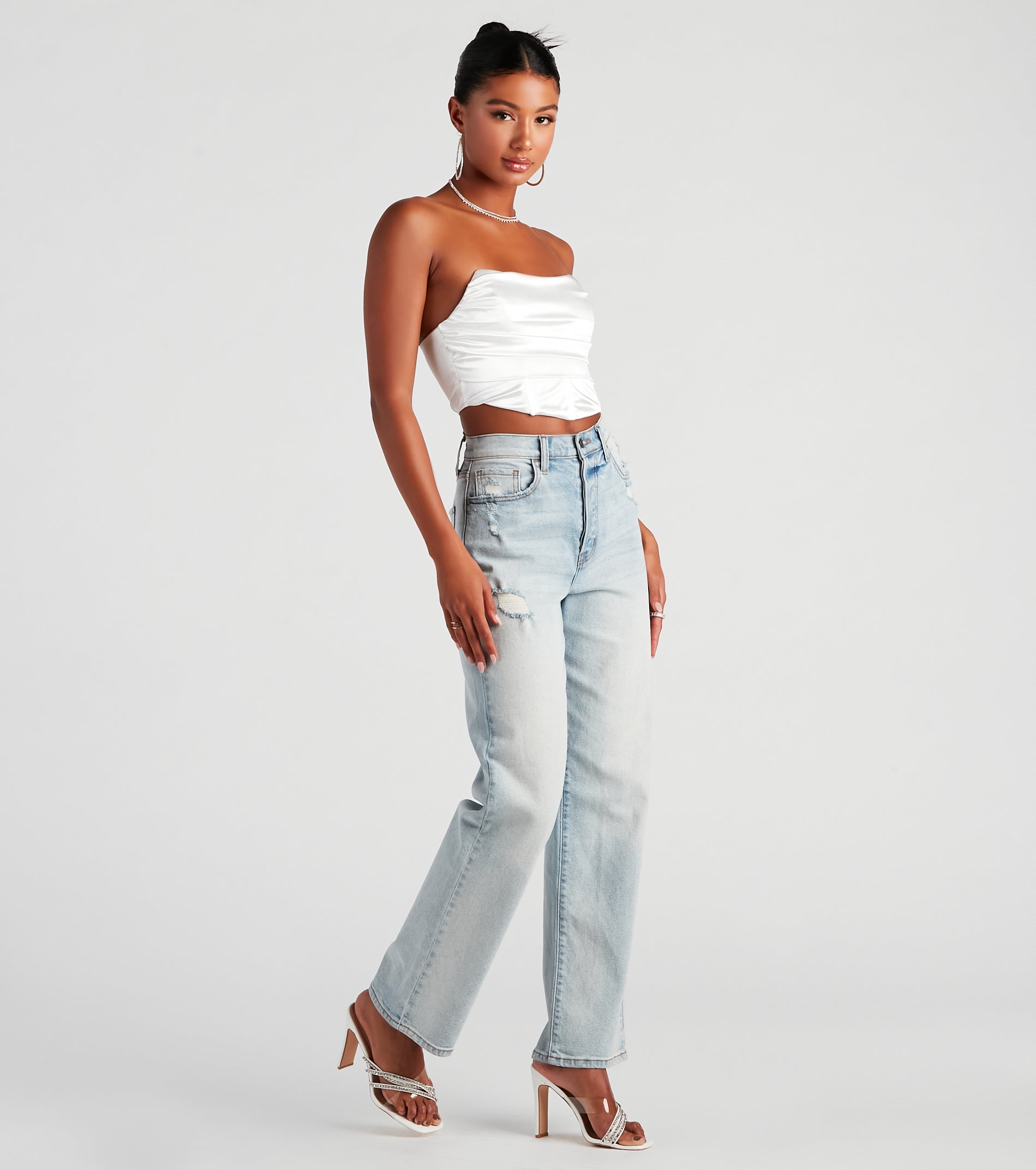 Oh-So-Sleek Satin Corset Top