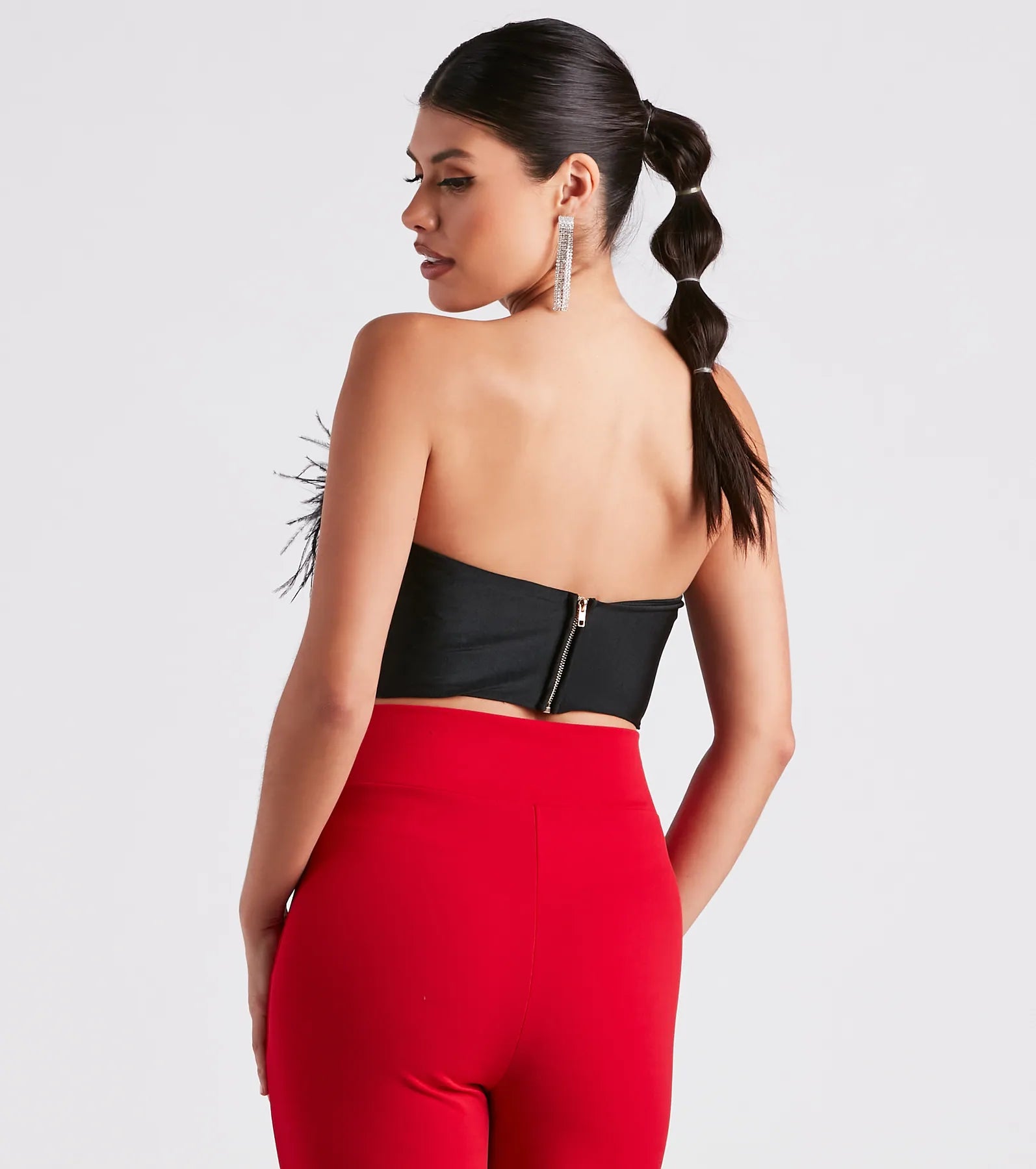 Marabou Cutie Strapless Corset Top