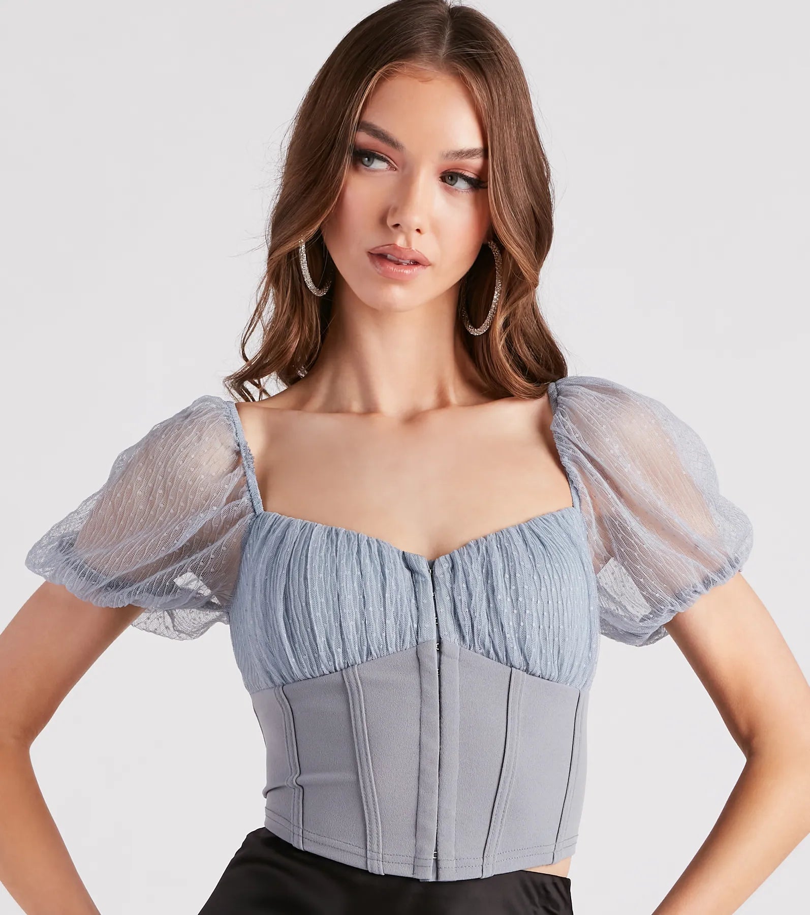 Total Sweetheart Puff Sleeve Corset Top
