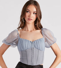 Total Sweetheart Puff Sleeve Corset Top