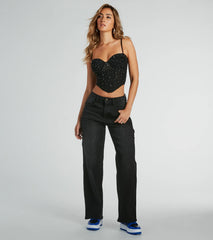 Stunned By Luxe Rhinestone Mesh Bustier