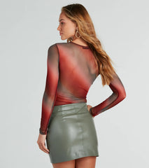 Here To Allure Ombre Sheer Mesh Bodysuit