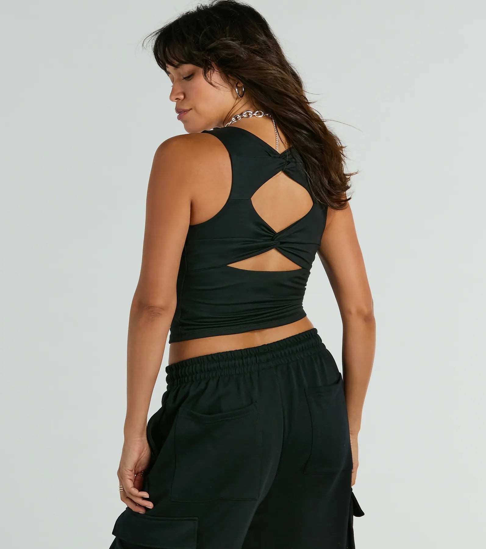 Let's Get Away Open Back Sleeveless Crop Top