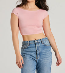 Back It Up Short Sleeve Strappy Crop Top