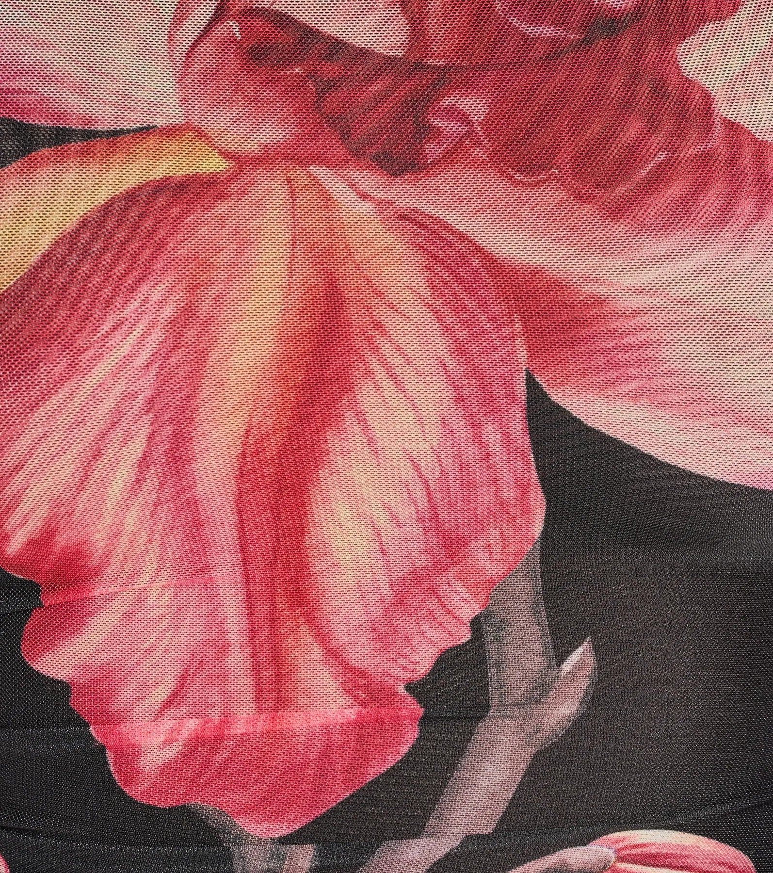 Pretty Bold One-Shoulder Floral Mesh Crop Top