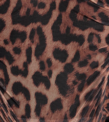 Sultry Leopard Print Mesh Off-The-Shoulder Top