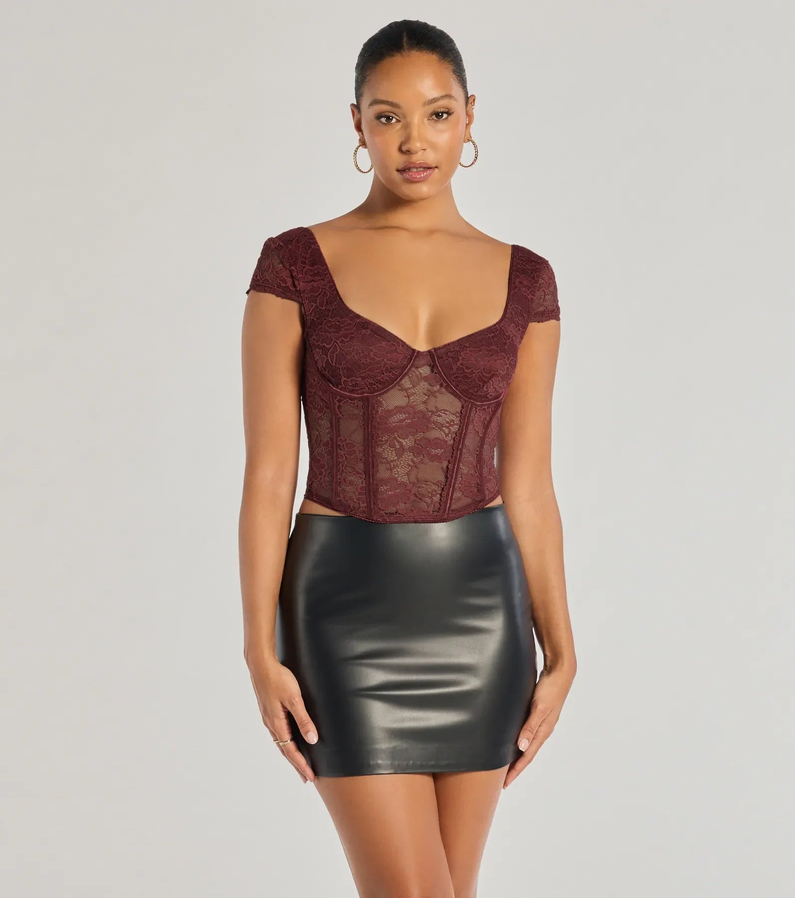 Lace Romance Cap Sleeve Bustier