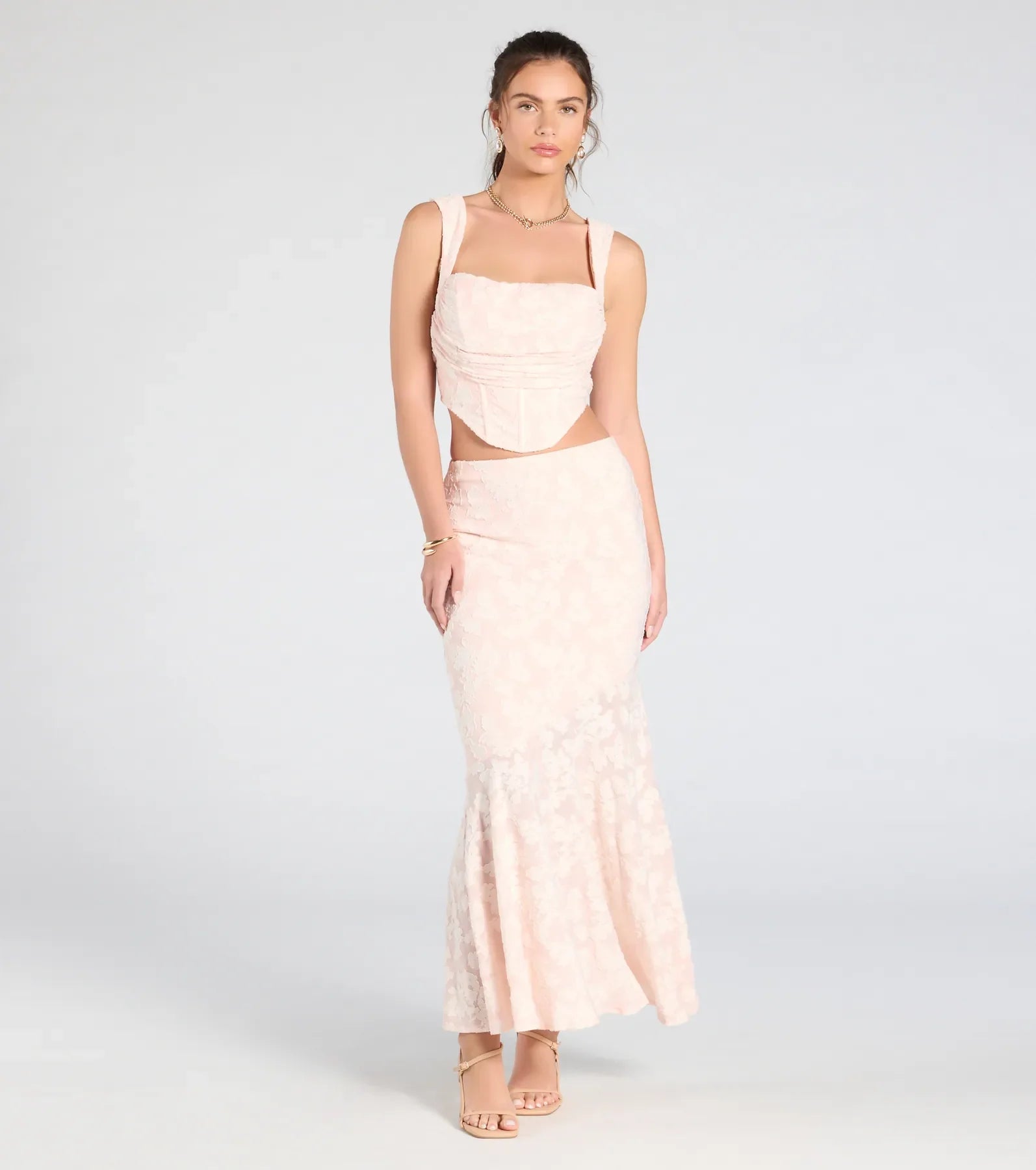 Romance Me Floral Jacquard Corset Top