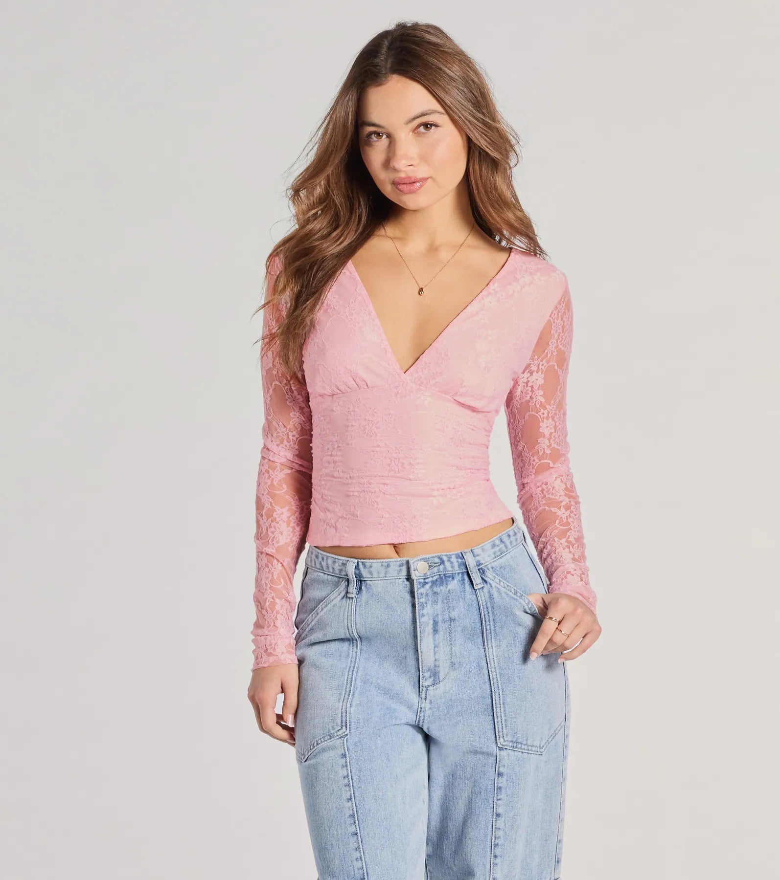 Modern Romance Lace Tie-Back Crop Top