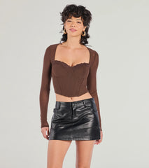 Chic Allure Long Sleeve Corset Top