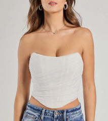 Hit The Streets Strapless Mesh Corset Top