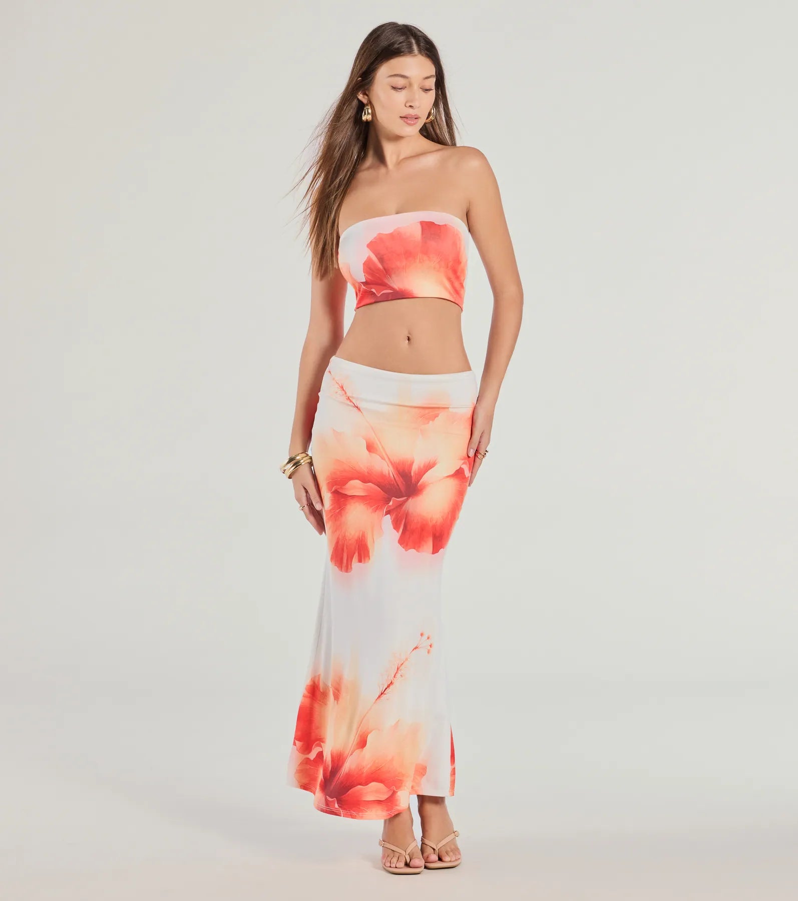 Outside The Lines Floral Print Crop Top