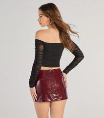 Downtown Looks Long Sleeve Mesh Bustier