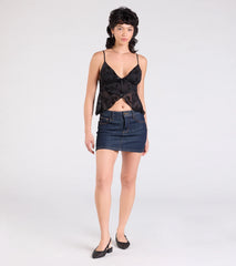 Sultry Element V-Neck Floral Velvet Crop Top