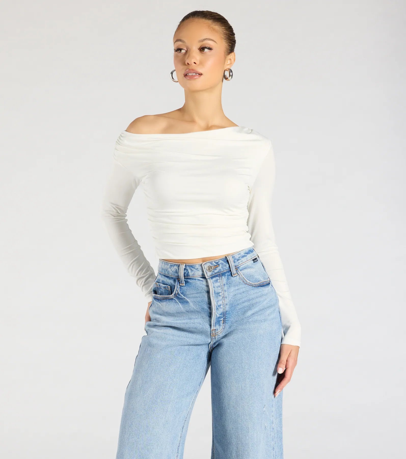 All The Love One-Shoulder Tie Back Crop Top