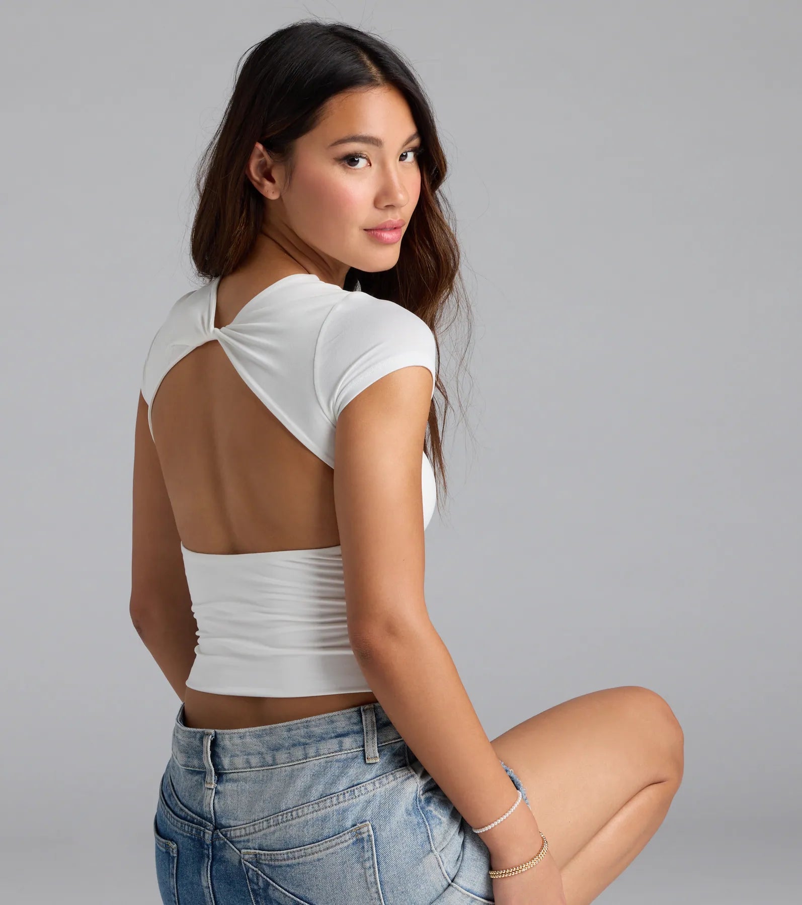 Baby Got Back Basic Crew Neck Crop Tee