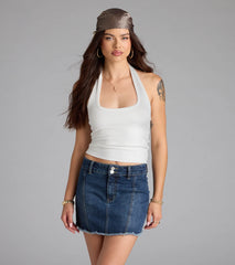 So Adored Basic Halter Crop Top