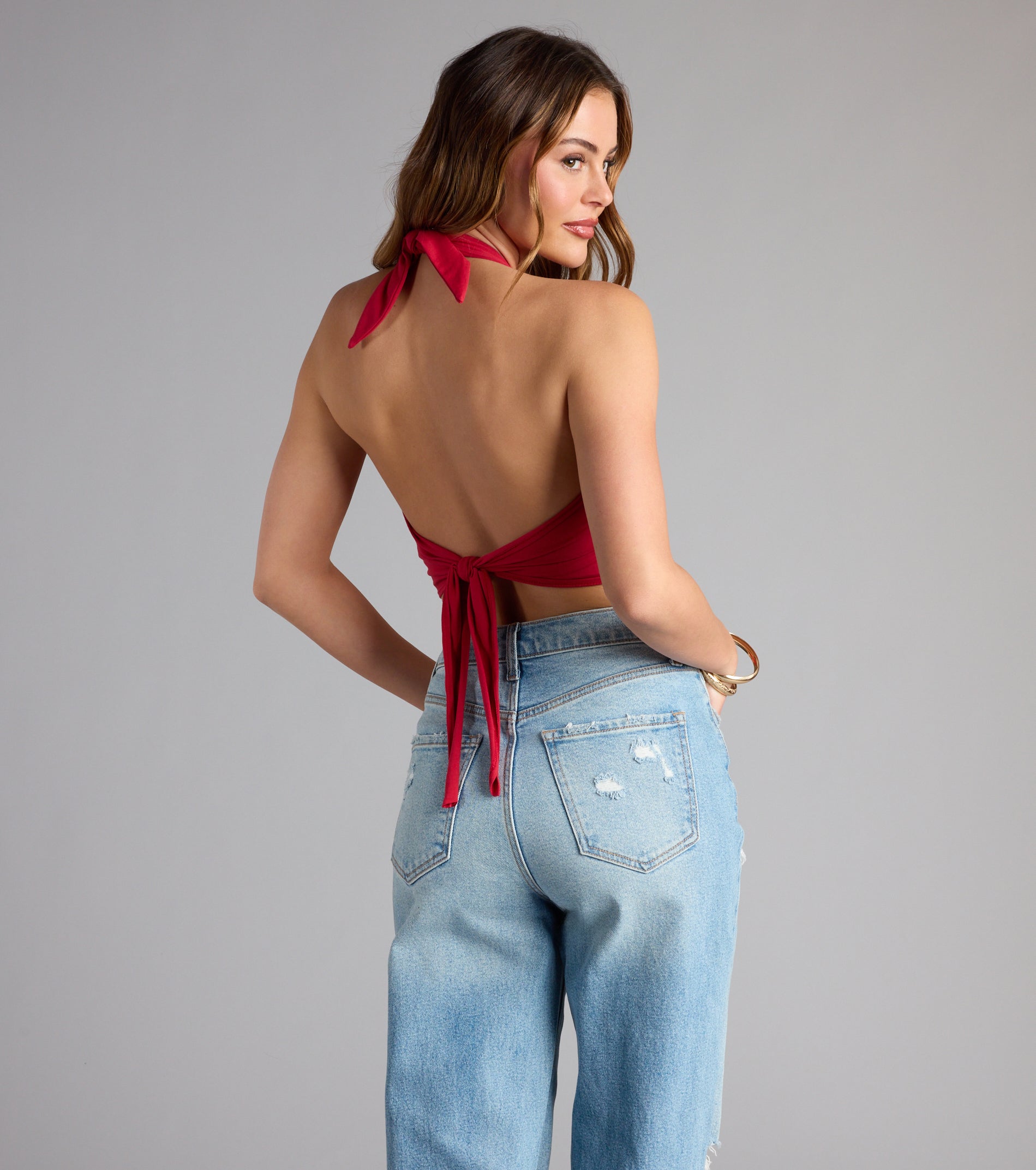 Fight On® And Flirt USC® Halter Crop Top