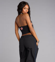 Ultra Game NBA Knicks Lace-Up Corset Top