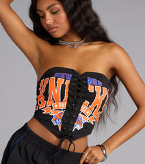Ultra Game NBA Knicks Lace-Up Corset Top