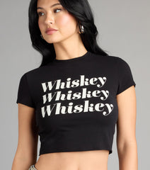 Whiskey Please Graphic Crop Tee