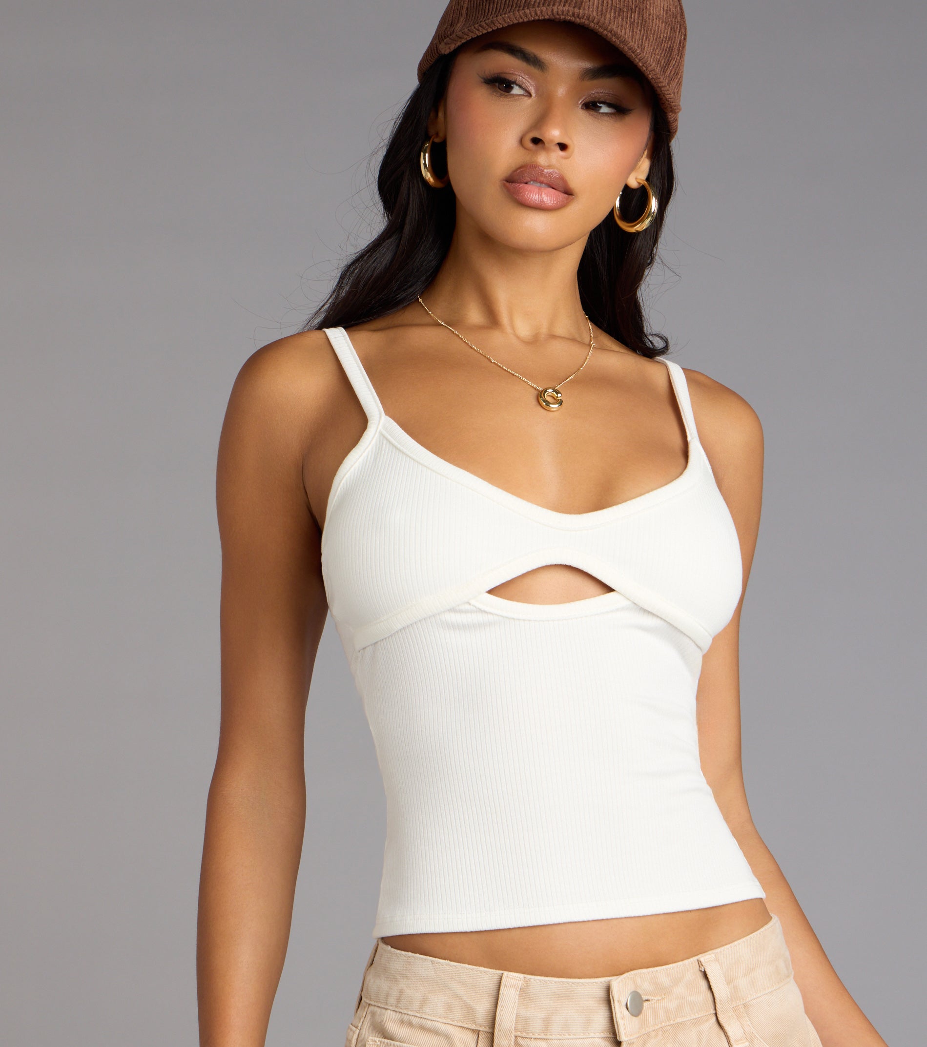 Sweet And Sleek Cutout Tank Top