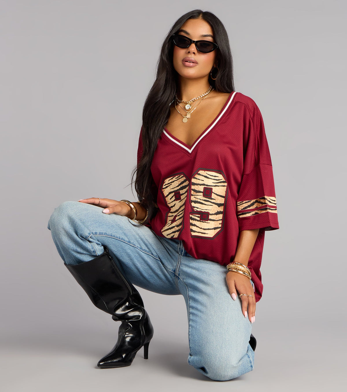 Easy MVP Tiger Print Jersey Top