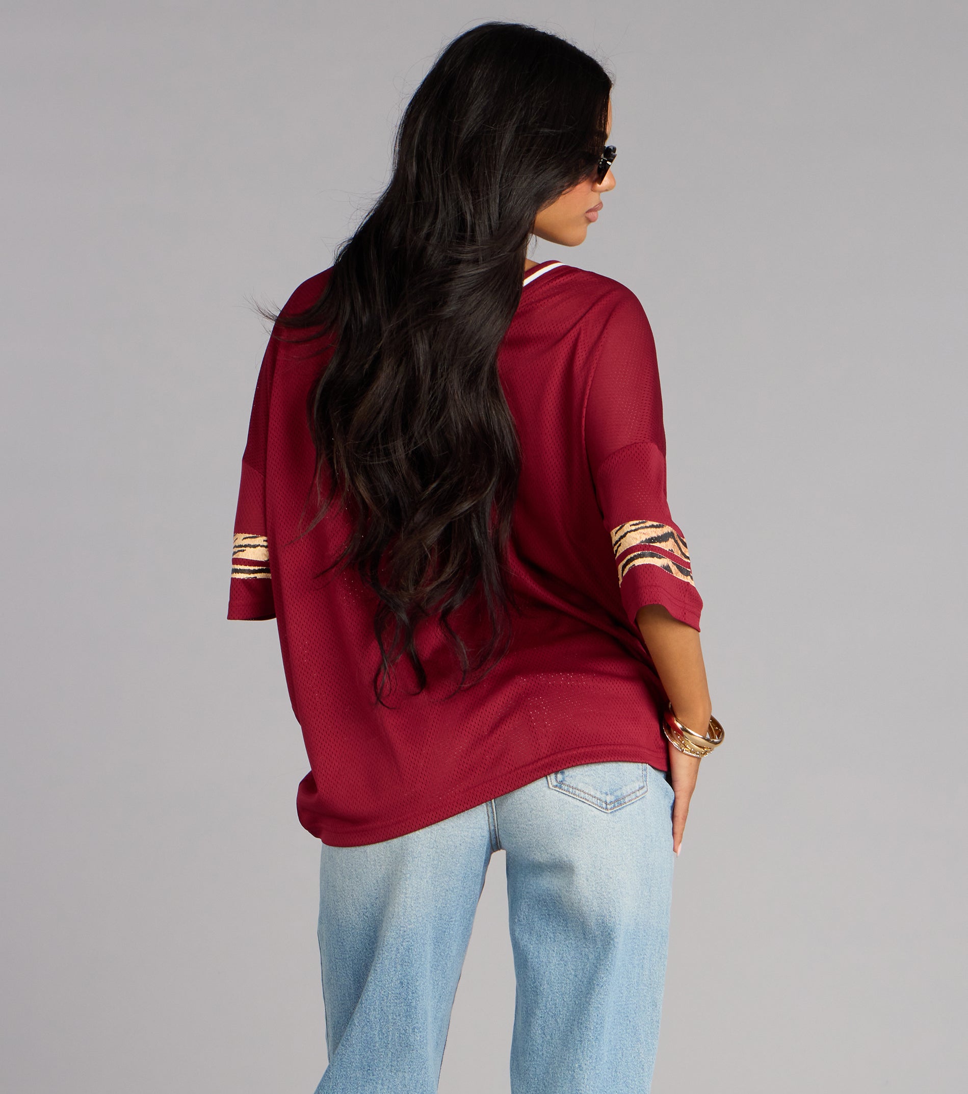 Easy MVP Tiger Print Jersey Top