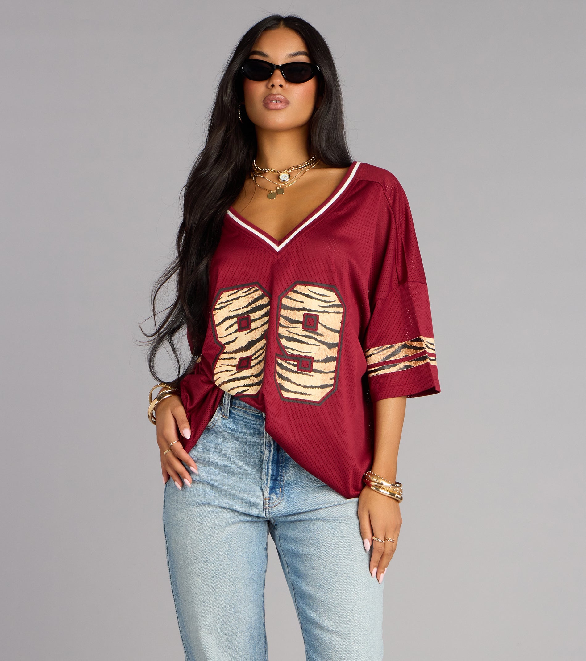 Easy MVP Tiger Print Jersey Top